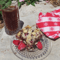 Raspberry Chocolate Chip Coffee Cake via Valerie Comer